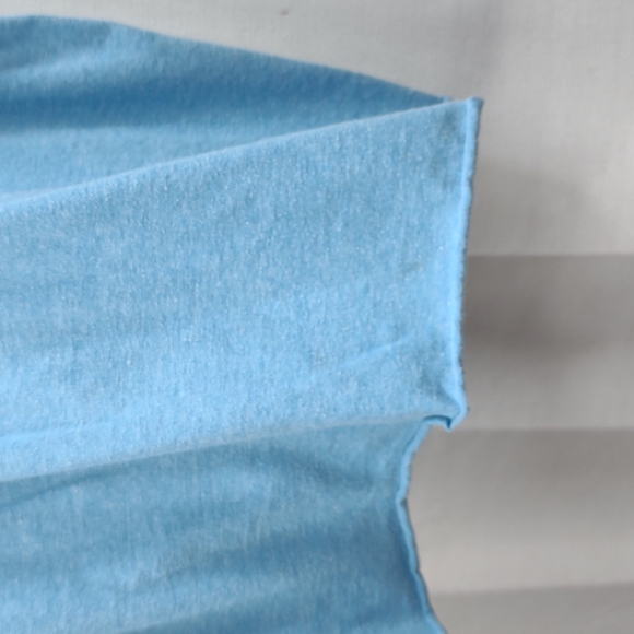 Peanuts Snoopy T Shirt Short Sleeve Size Large 50/50 cotton poly Blue Cut Hem - Picture 6 of 7